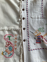 Load image into Gallery viewer, Mexican Cowboy Days of the Week Linen Fringe Shirt