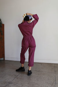 1980s Plum Coveralls Jumpsuit