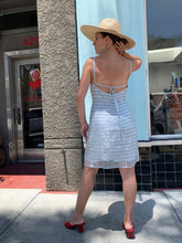 Load image into Gallery viewer, 1990s Nanette Lepore Metallic Baby Blue Dress