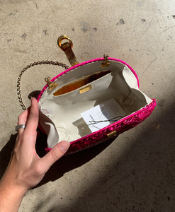 1980s Hot Pink Woven Purse
