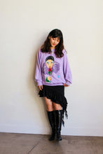 Load image into Gallery viewer, 1980s Hand Painted Lavender Pierrot Raglan Sweater