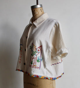 Mexican Cowboy Days of the Week Fringe Crop Top