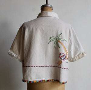 Mexican Cowboy Days of the Week Fringe Crop Top