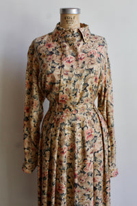 1980s Evan Picone Floral Rayon Two Piece Set
