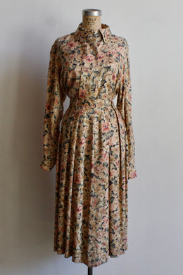 1980s Evan Picone Floral Rayon Two Piece Set