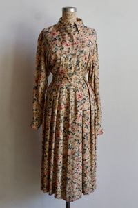 1980s Evan Picone Floral Rayon Two Piece Set