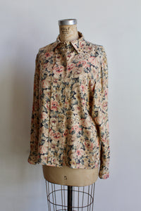1980s Evan Picone Floral Rayon Two Piece Set
