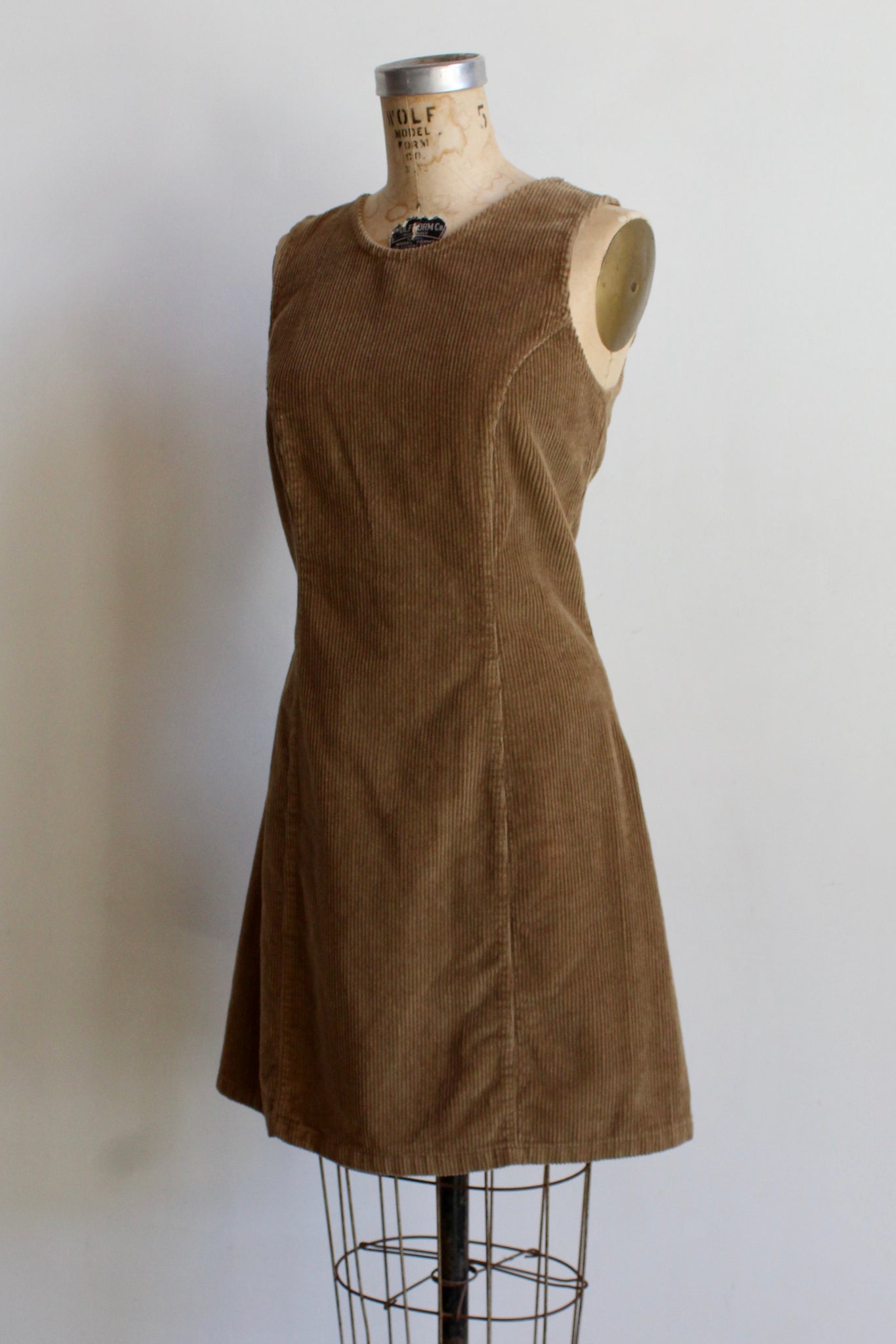 1970s Tan Corduroy Jumper Dress 3 Women 1970s Tan Corduroy Jumper Dress 3 Women