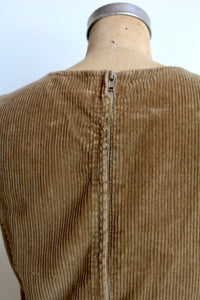 1970s Tan Corduroy Jumper Dress