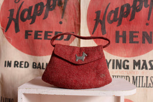 1940s Felted Wool Scottie Dog Purse