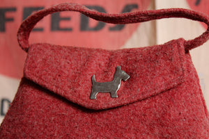 1940s Felted Wool Scottie Dog Purse