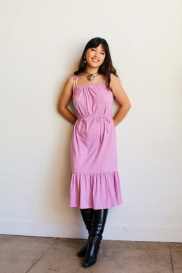 1970s Lavender Belted Tent Dress