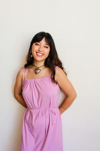 1970s Lavender Belted Tent Dress