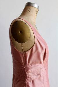 1990s Baby Pink Raw Silk Mini Dress