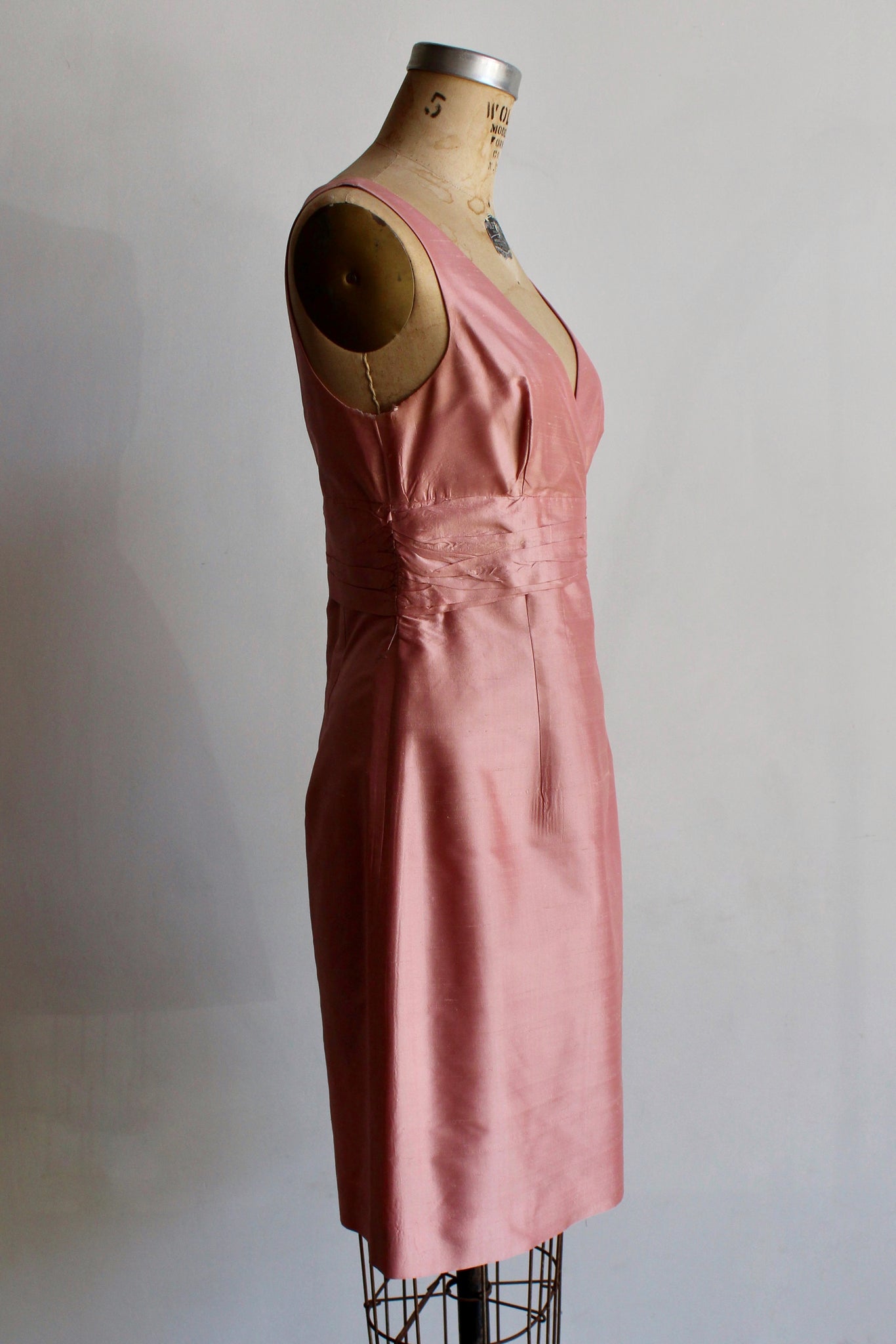 1990s Baby Pink Raw Silk Mini Dress – 3 Women