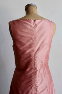 1990s Baby Pink Raw Silk Mini Dress