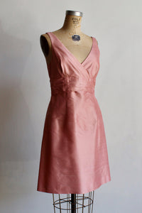 1990s Baby Pink Raw Silk Mini Dress