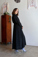 Load image into Gallery viewer, 1980s Black Calico Print Duster Dress
