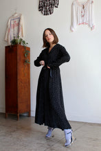 Load image into Gallery viewer, 1980s Black Calico Print Duster Dress