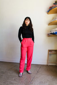 1980s Salmon Pink Pleated Trousers