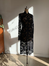 Load image into Gallery viewer, 90s Black Lace Duster Jacket