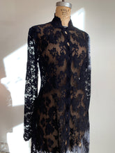 Load image into Gallery viewer, 90s Black Lace Duster Jacket