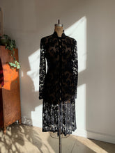 Load image into Gallery viewer, 90s Black Lace Duster Jacket