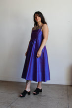 Load image into Gallery viewer, 90s Purple Raw Silk Sharkskin Tent Dress