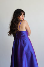 Load image into Gallery viewer, 90s Purple Raw Silk Sharkskin Tent Dress