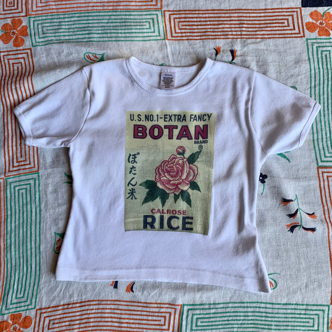 Botan Rice Vintage White Crop Top - M