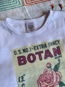 Botan Rice Vintage White Crop Top - M