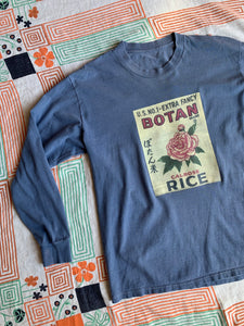 Botan Rice Vintage Blue Long Sleeve Shirt - M