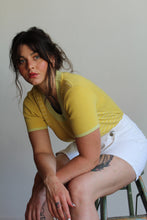 Load image into Gallery viewer, 90s Chartreuse Knit Short Sleeve Sweater