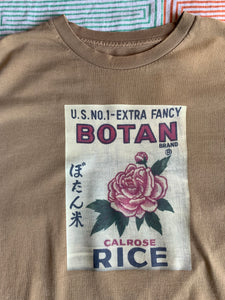 Botan Rice Vintage Light Brown Tee - L