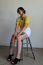 Load image into Gallery viewer, 90s Chartreuse Knit Short Sleeve Sweater