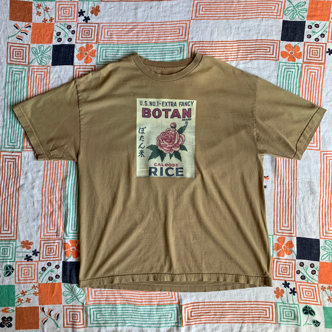 Botan Rice Vintage Light Brown Tee - L