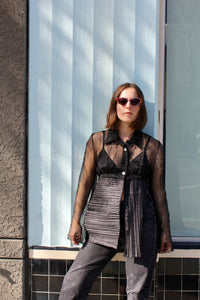 1990s Avant-Garde Pleated Panel Blouse