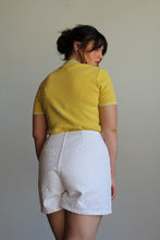 Load image into Gallery viewer, 90s Chartreuse Knit Short Sleeve Sweater