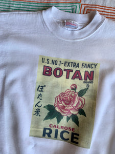 Botan Rice Vintage White Raglan Sweatshirt - M