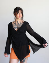 Load image into Gallery viewer, 90s Black Mesh Layered Blouse
