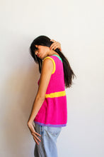 Load image into Gallery viewer, 1970s Hand Knit Color Block Tunic Blouse
