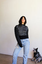 Load image into Gallery viewer, 1970s Black Lurex Hand Knit Mohair Sweater