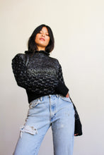 Load image into Gallery viewer, 1970s Black Lurex Hand Knit Mohair Sweater