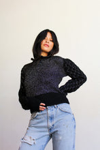 Load image into Gallery viewer, 1970s Black Lurex Hand Knit Mohair Sweater