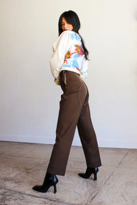1940s Brown Western Side Zip Trousers