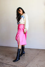 Load image into Gallery viewer, 1960s Hot Pink Satin Double Wrap Skirt