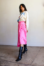 Load image into Gallery viewer, 1960s Hot Pink Satin Double Wrap Skirt