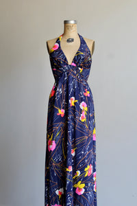 1970s Jantzen Bright Floral Halter Dress