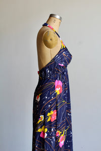 1970s Jantzen Bright Floral Halter Dress