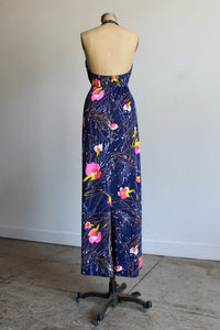 1970s Jantzen Bright Floral Halter Dress